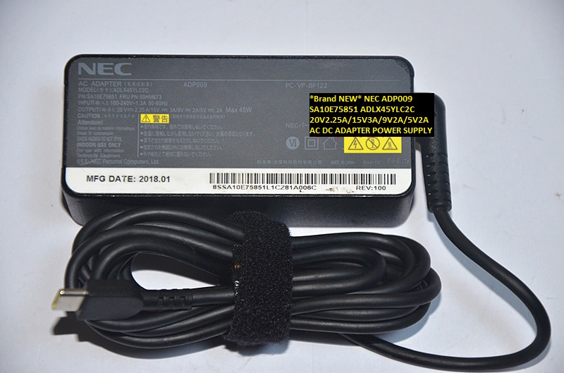 *Brand NEW* ADP009 SA10E75851 NEC ADLX45YLC2C 20V2.25A/15V3A/9V2A/5V2A AC DC ADAPTER POWER SUPPLY